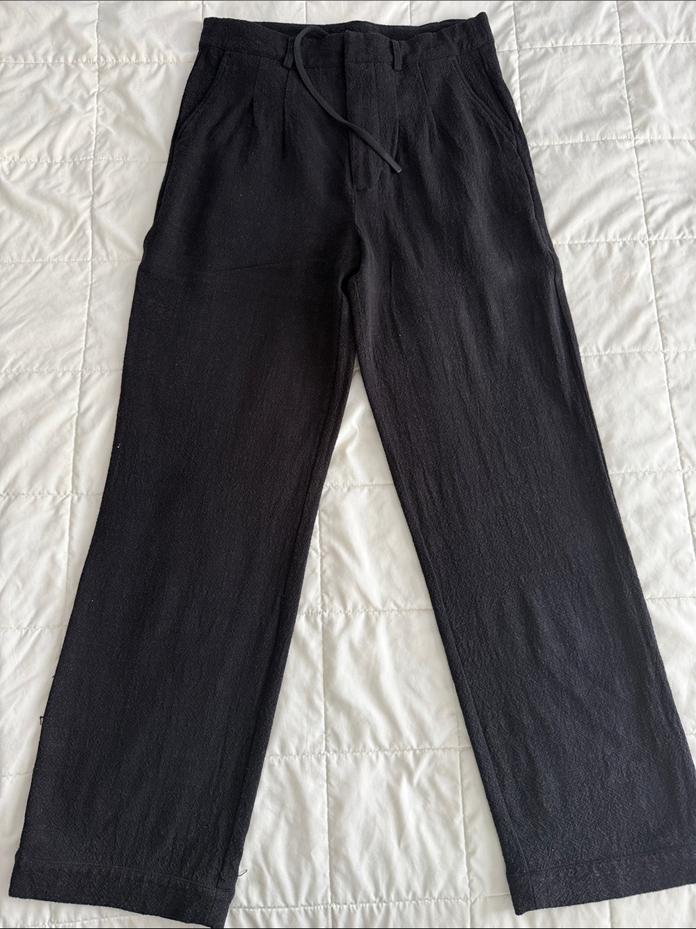 Black Relaxed Drawstring Pants